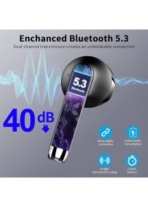 Bluetooth 5.3 Earbuds, 4-Mic ENC, 56H Playtime, Black