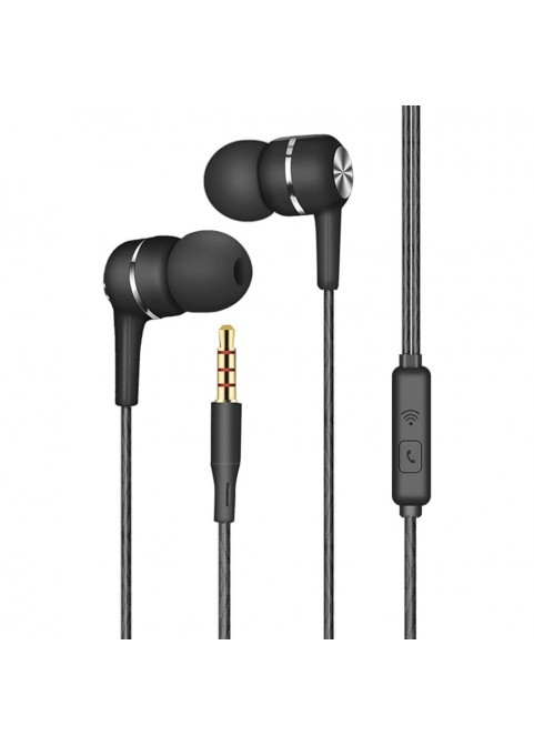 Wired Headphones and Microphone 3.5mm, Black