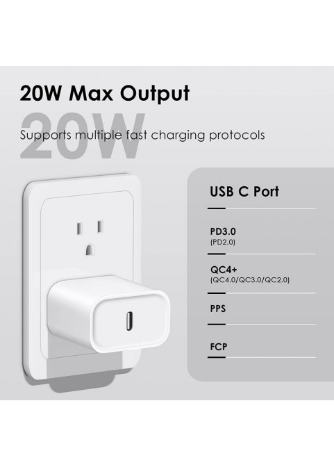 4 Pack 20W USB C Charger Block suit